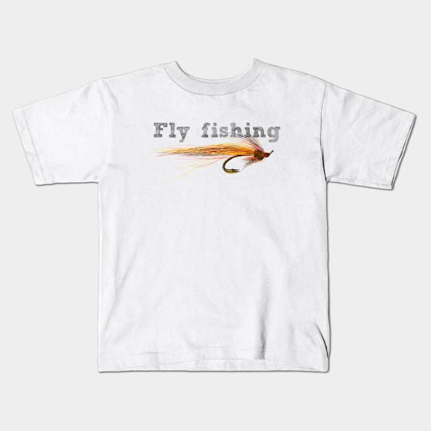 Fly fishing Kids T-Shirt by sibosssr